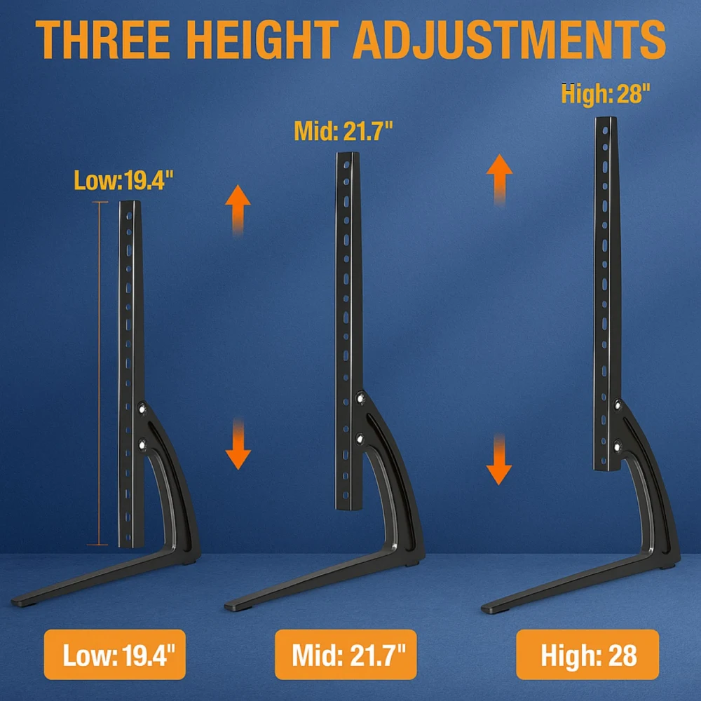 LED Table Top Leg Stand Bracket Riser Base Replacement with Height Adjustable for 32 to 75 Inch view 5